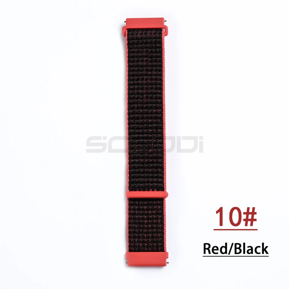 Red Black Новинка, 20 мм, нейлоновый тканый ремешок для Xiaomi Huami Amazfit Bip BIT Lite, Молодежные Смарт-часы, носимый браслет, ремешок для часов Amazfit - Цвет: Red Black