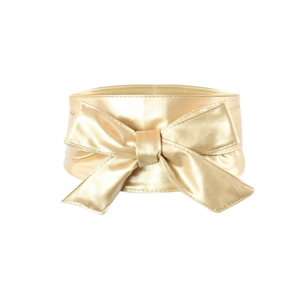 Модный женский элегантный пояс из искусственной кожи с бантиком широкий корсет