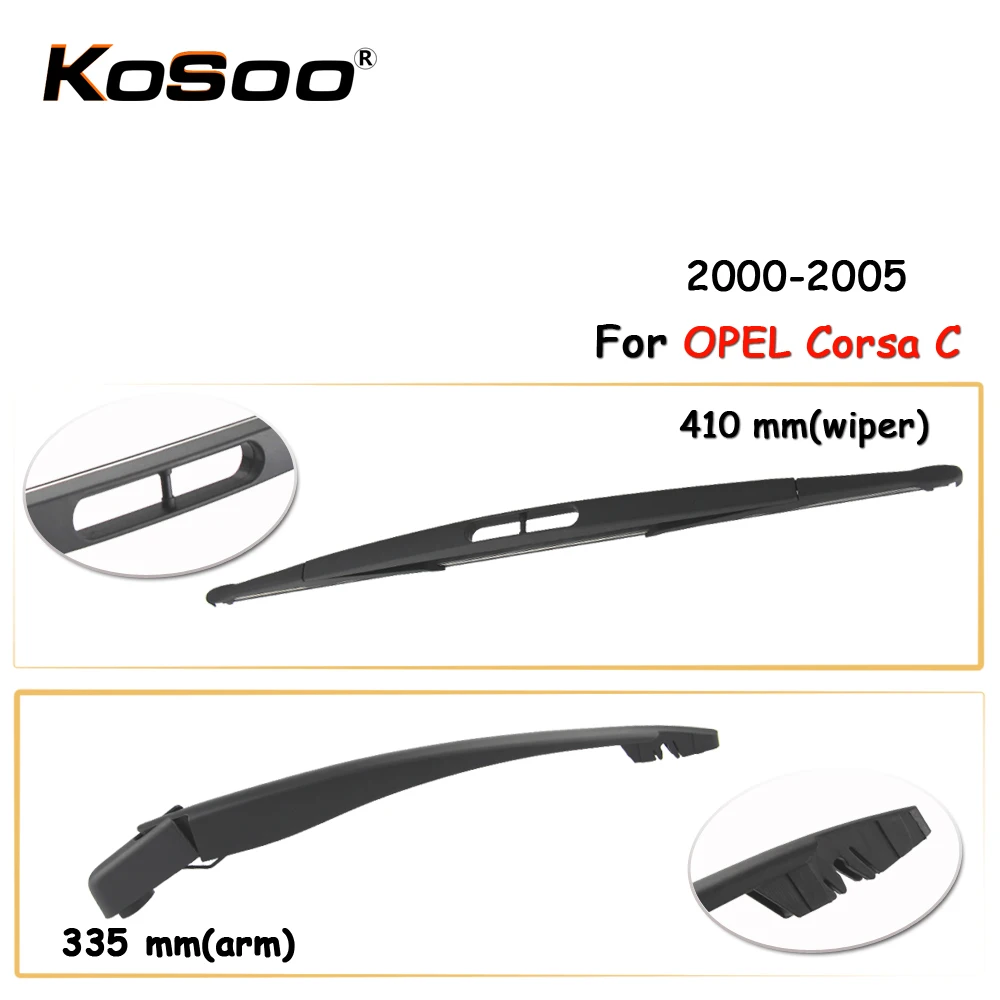 

KOSOO Auto Rear Car Wiper Blade For OPEL Corsa C,410mm 2000-2005 Rear Window Windshield Wiper Blades Arm,Car Accessories
