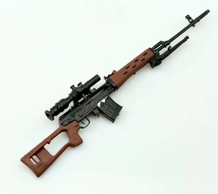 1:6 SVD снайперская винтовка 1:6 пистолет Модель с черным покрытием пластиковая военная модель аксессуары для 1" экшен-фигурки дисплей и коллекция - Цвет: coated