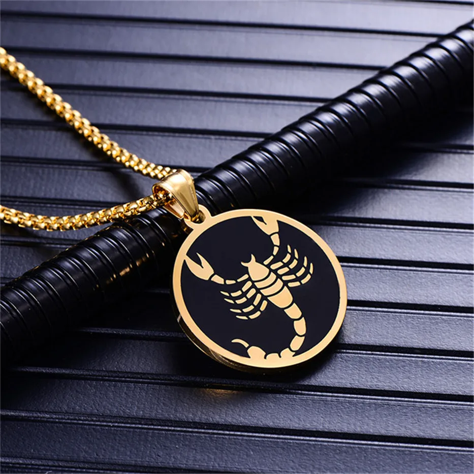 Скорпион 12 созвездий ожерелье для мужчин/женщин подарки на день рождения Золотой