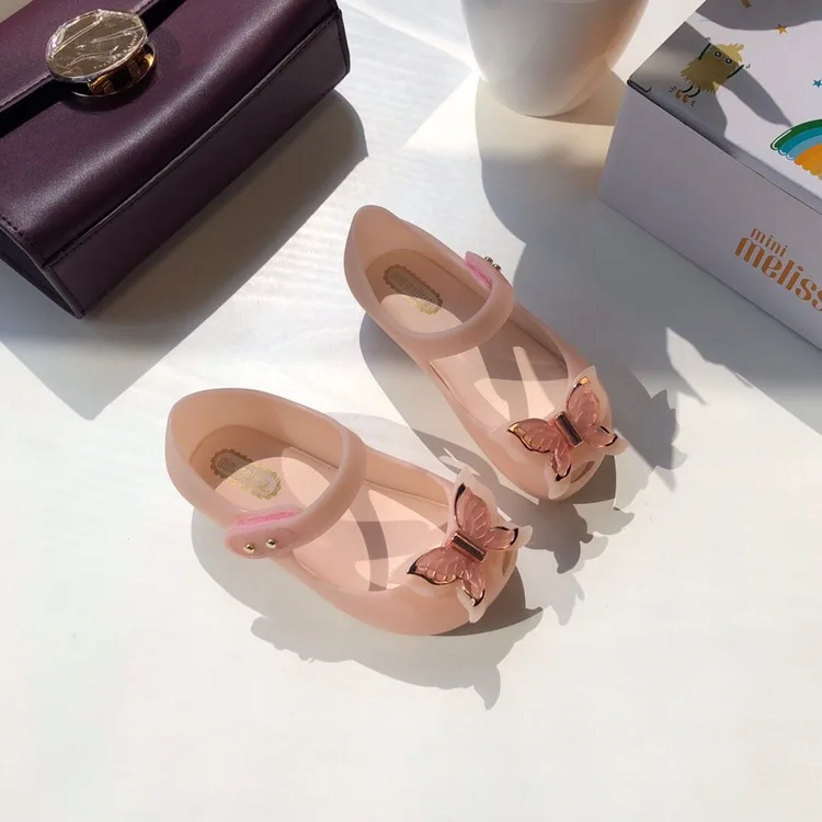 Мини Melissa 3D бант пластиковые сандалии для девочек Детская водонепроницаемая обувь новые сандалии для девочек Нескользящие Детские сандалии для девочек 14-18 см