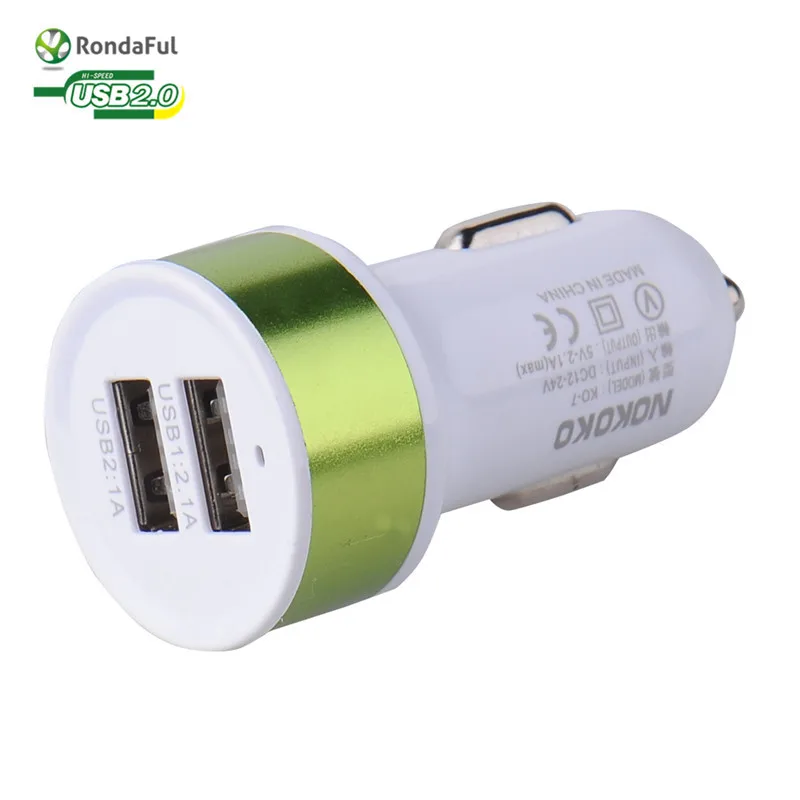 Универсальное автомобильное зарядное устройство с 2 usb портами для смартфонов