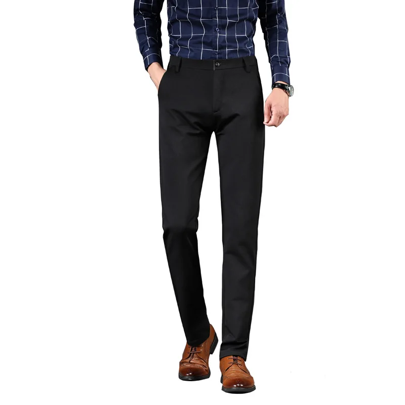 Мужские облегающие брюки Стрейчевые Классическая Повседневная одежда высокого