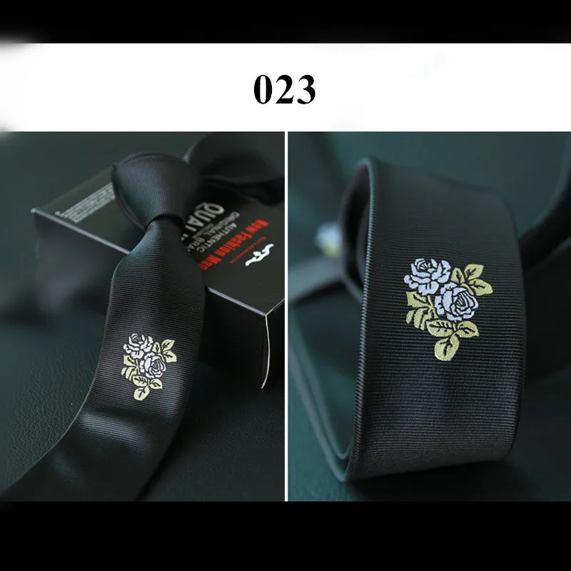5cm 023 Вышитый черный красный позиционирующий мужской галстук с вышивкой, Корейская версия британских узких галстуков 5 см 6 см, трендовые Аксессуары для галстуков - Цвет: 5cm 023