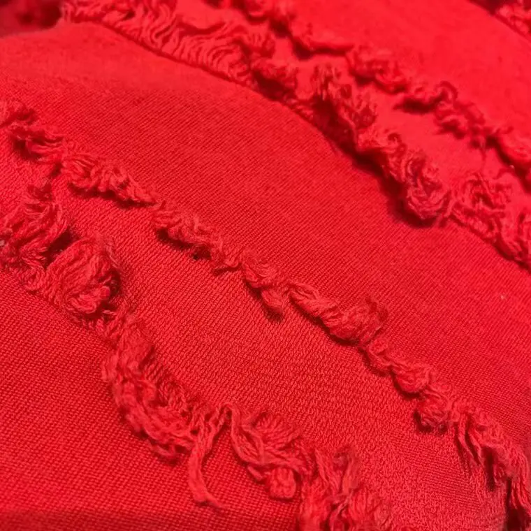 

New cotton and linen blended fabric pillow cover home textile fabric cut tassel stripe multicolor fabric