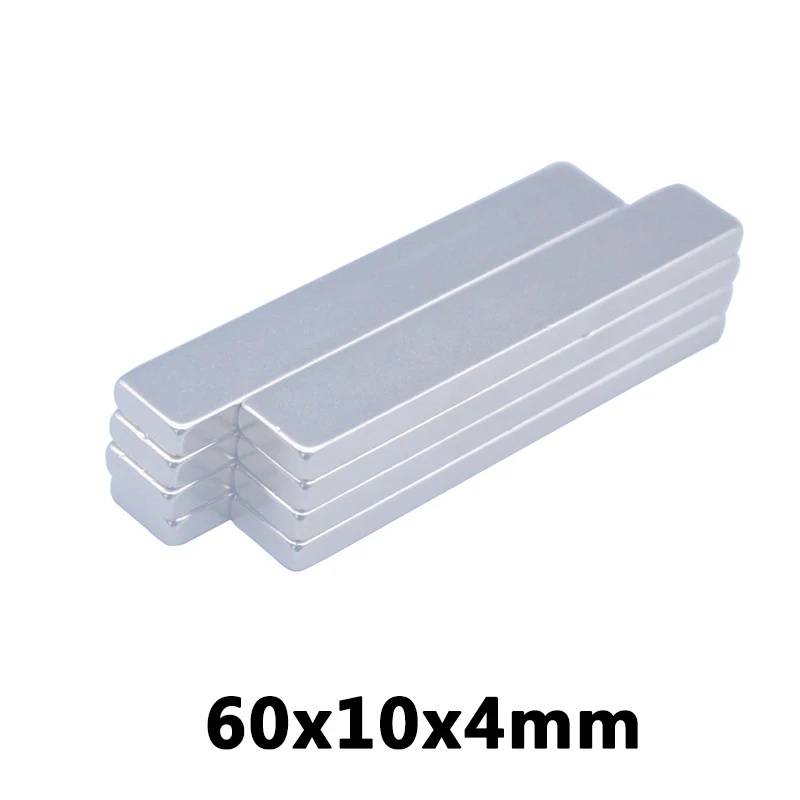 4 шт. N35 Супер сильный блок Cuboid 60x10x4 мм Редкоземельные неодимовые магниты 60*10*4