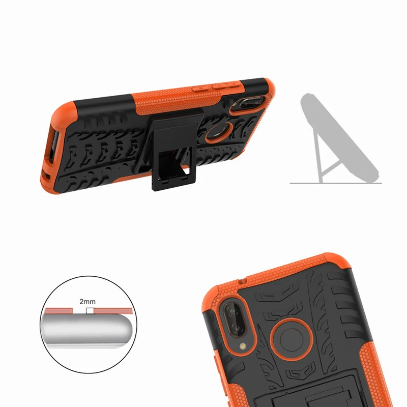 P20 Case ShockProof TPU+PC Phone Stand For Huawei Lite Pro P smart Y6 prime Y9 Y5 2018 Nova 2 2i 3E Hard cover | Мобильные телефоны