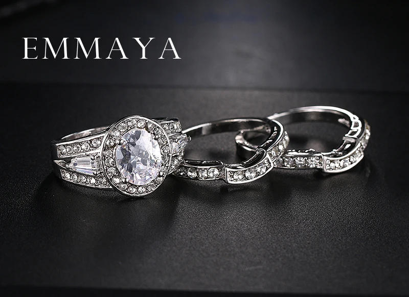 Emmaya новые модные ювелирные изделия уникальные кольца в форме сердца 3 1 без никеля