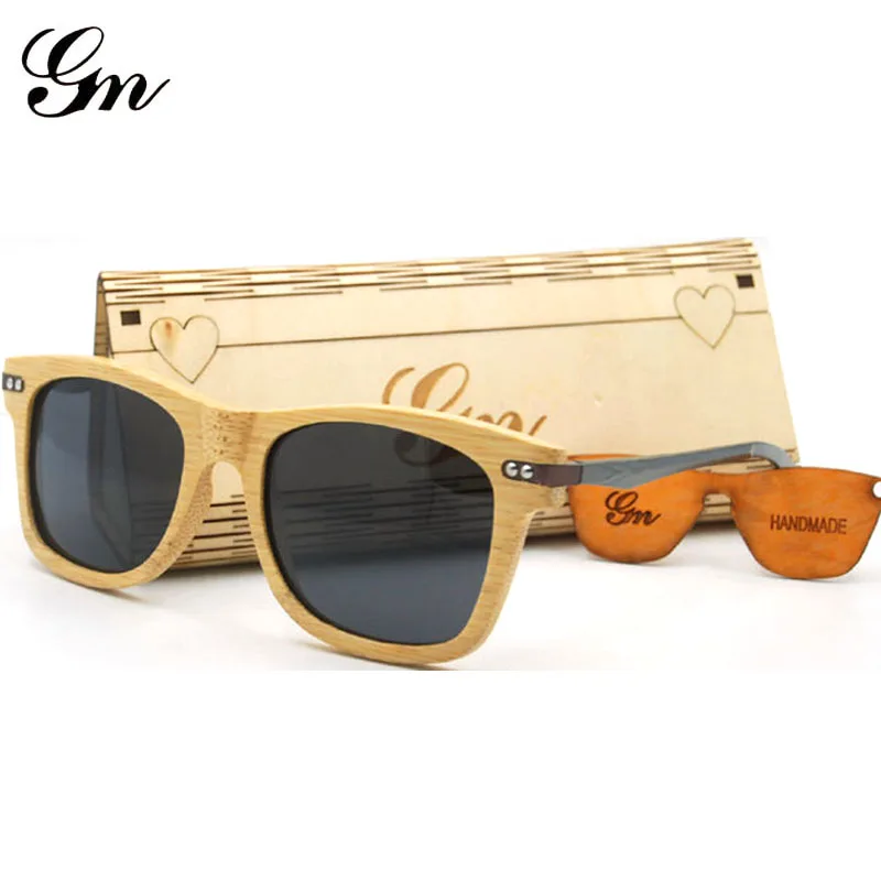 GM мужские деревянные очки oculos de sol feminino Роскошные брендовые солнцезащитные для