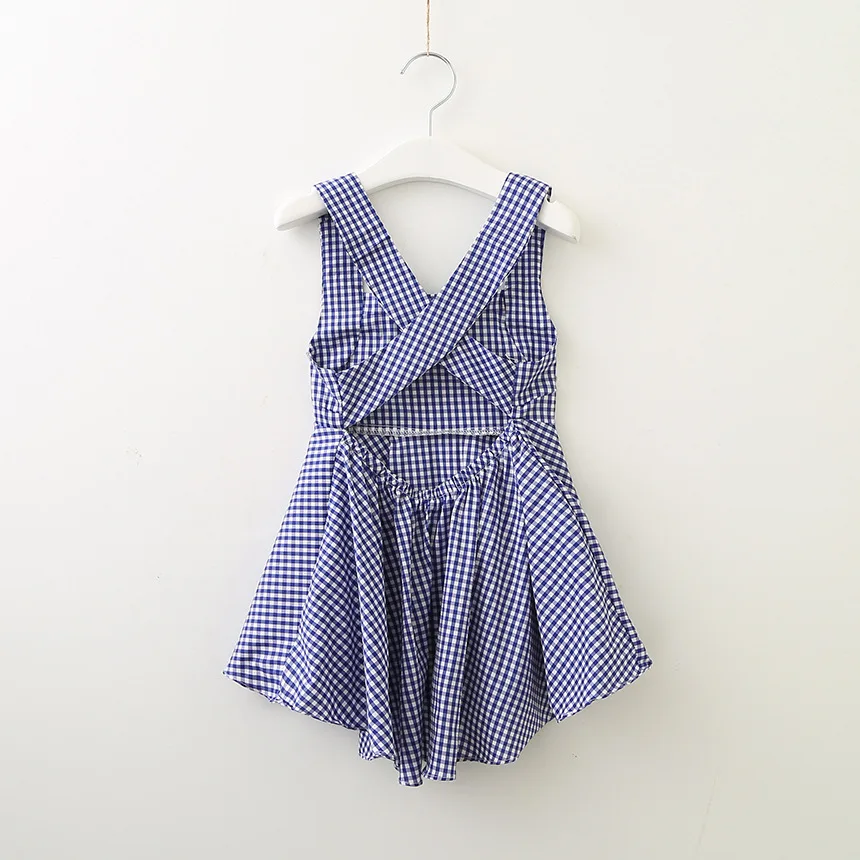 Hurave camis/платье на подтяжках Повседневная клетчатая хлопковая трапециевидная