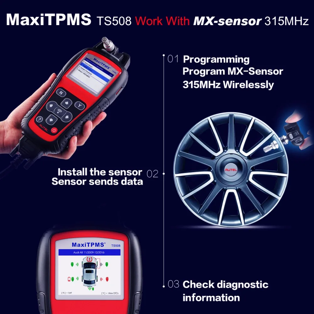 Autel TS508K TPMS Авто Диагностический услуги инструмент код читателя программатор ЭБУ