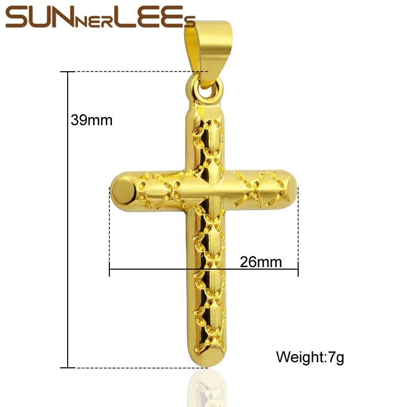 SUNNERLEES модные ювелирные изделия для мужчин и женщин золотого цвета с крестом