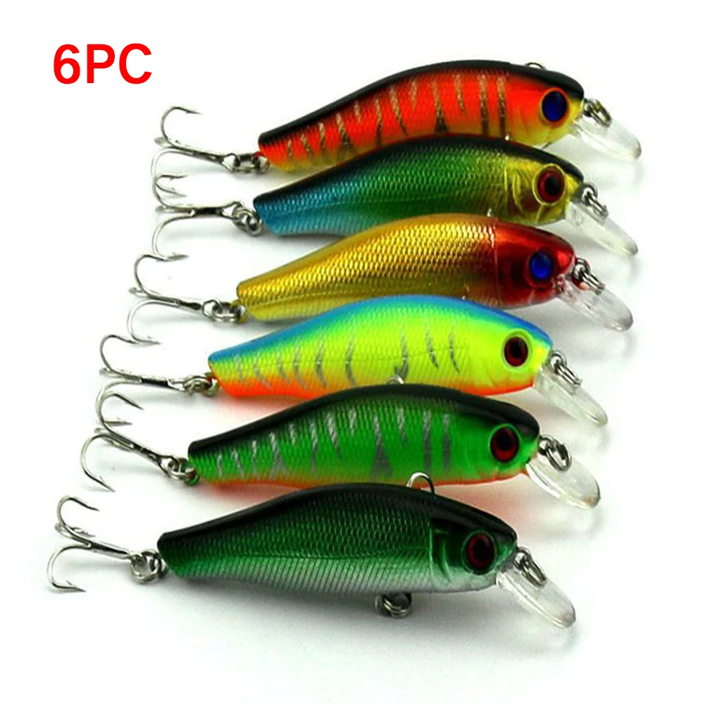 6 шт красочные искусственные приманки рыбалка твердые наживки мальки рыболовные