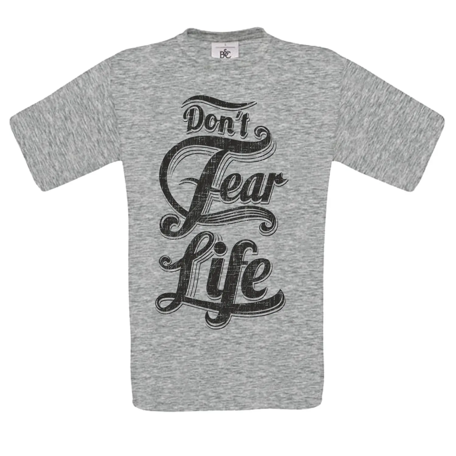 Новые футболки Забавные топы новинка унисекс FEAR LIFE типография цитата футболка с