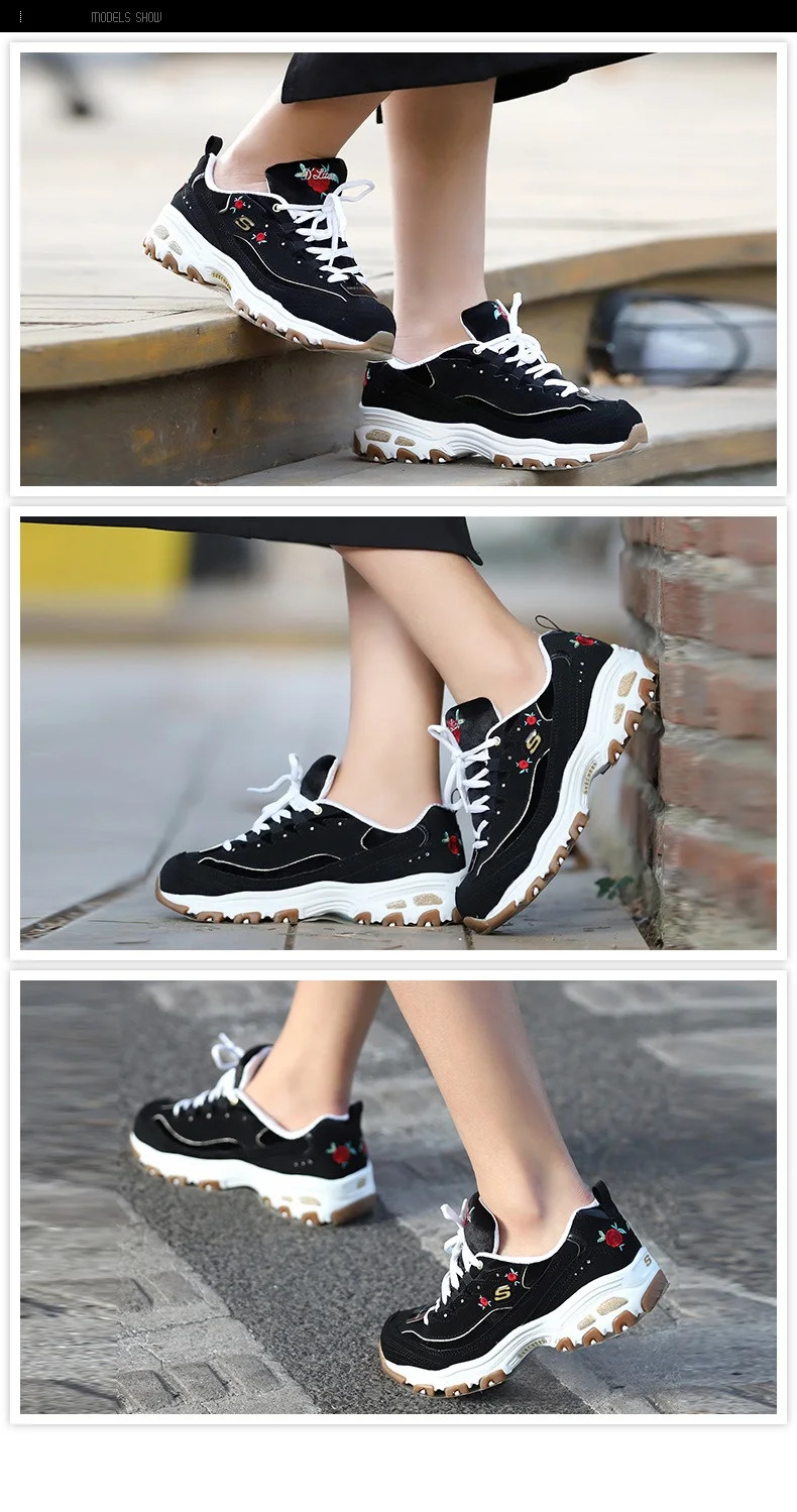 Skechers/Женская обувь для бега; коллекция года; D'LITES; удобная дышащая повседневная обувь; женская обувь на толстой подошве; 13084-BKW