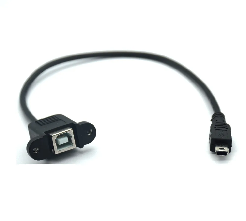 5-контактный разъем Mini-USB 2 0 папа-USB B типа мама кабель с панельным креплением мини