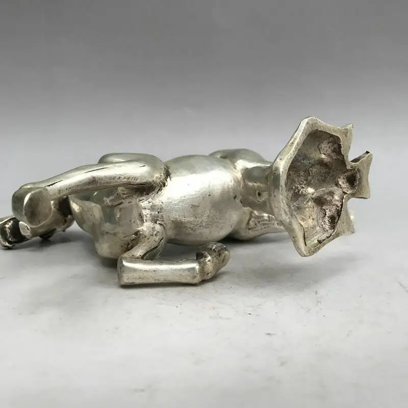 

Collection Chinese Tibet Silver Copper Statue Pure Manual Sculpture "ma Ta Fei Yan" Success Wealth Statue