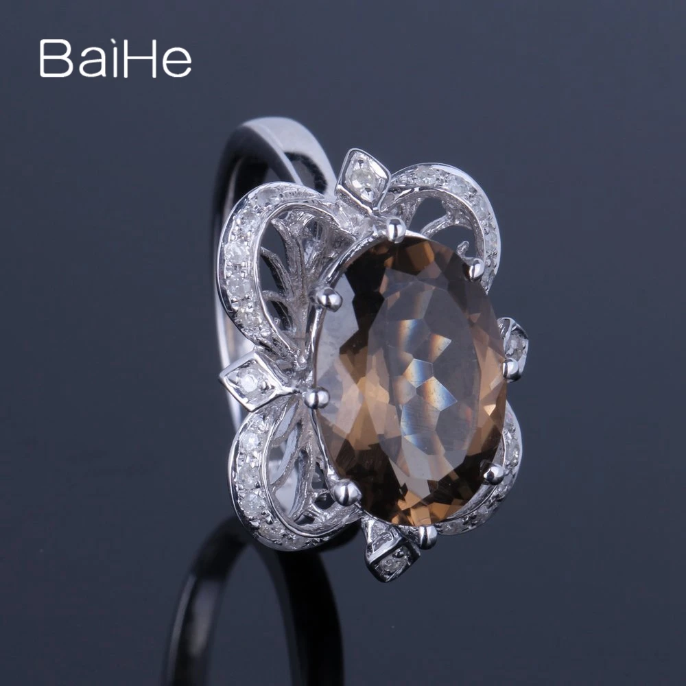 Кольцо BAIHE женское из белого золота овальное 10 к 4 2 карата|Кольца| |