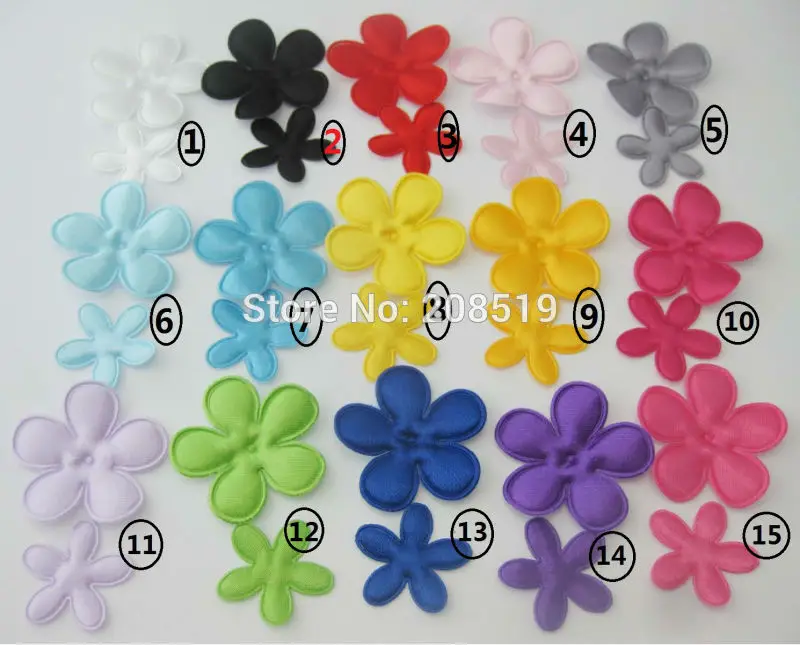 PANVNE Assorted colorful satin flower patches mix 200pcs 25MM and 35MM for DIY scrapbook craft design | Дом и сад