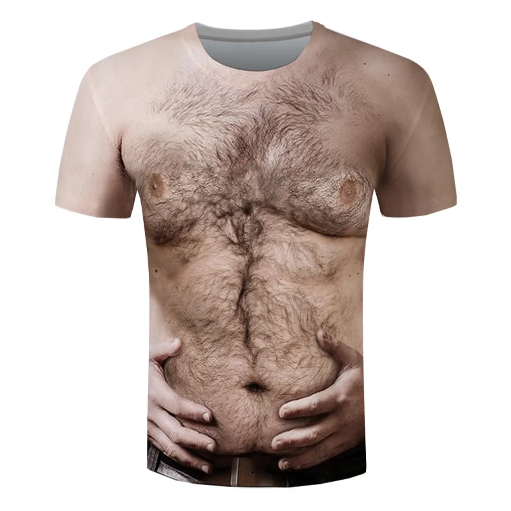 Мужская футболка с коротким рукавом для бега креативная большим животом топ