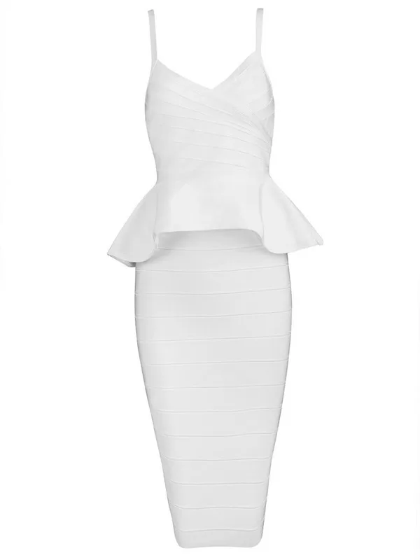 Платье женское без рукавов сексуальное 2 шт. Бандажное облегающее черное белое