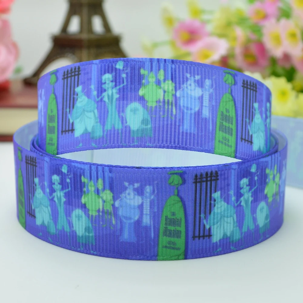 DUWES 7/8 &quot22 мм 2 5 10 20 50 ярдов Хэллоуин Сова с принтом призрака grosgrain лента бант для
