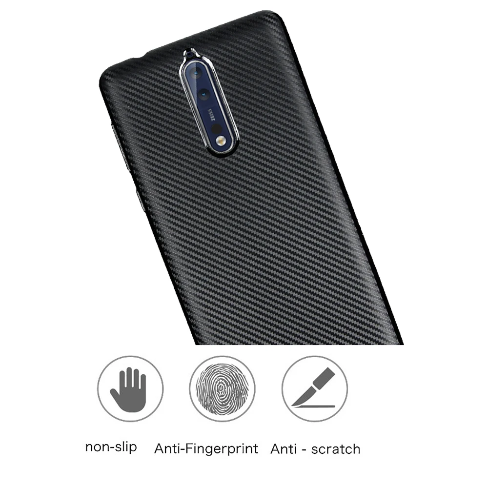 Phone Case sFor Nokia 8 TA-1004 TA-1012 Luxury New Carbon Fiber Soft TPU For Cover Matte for Nokia8 5.3&quot Funda |