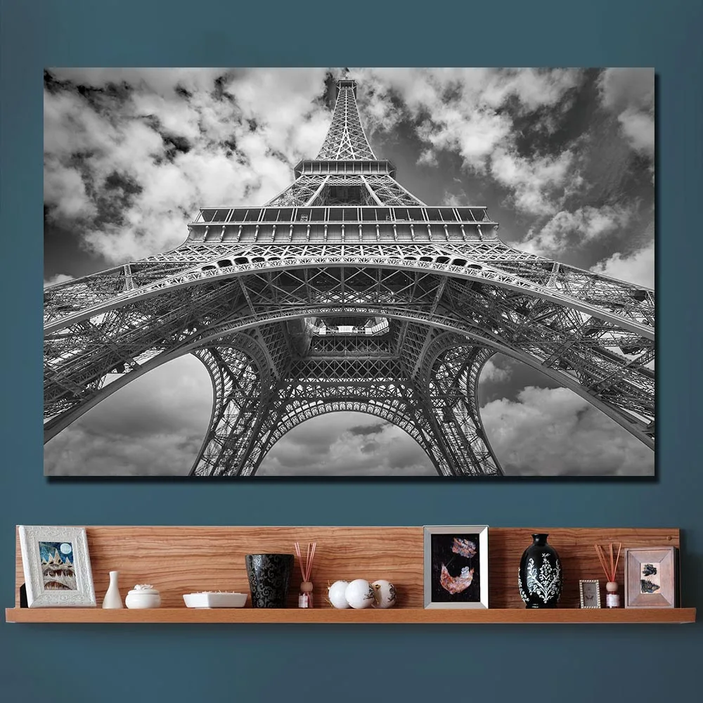 Фото Плакат на холсте картина с рамкой домашний декор Париж городской пейзаж Эйфелева
