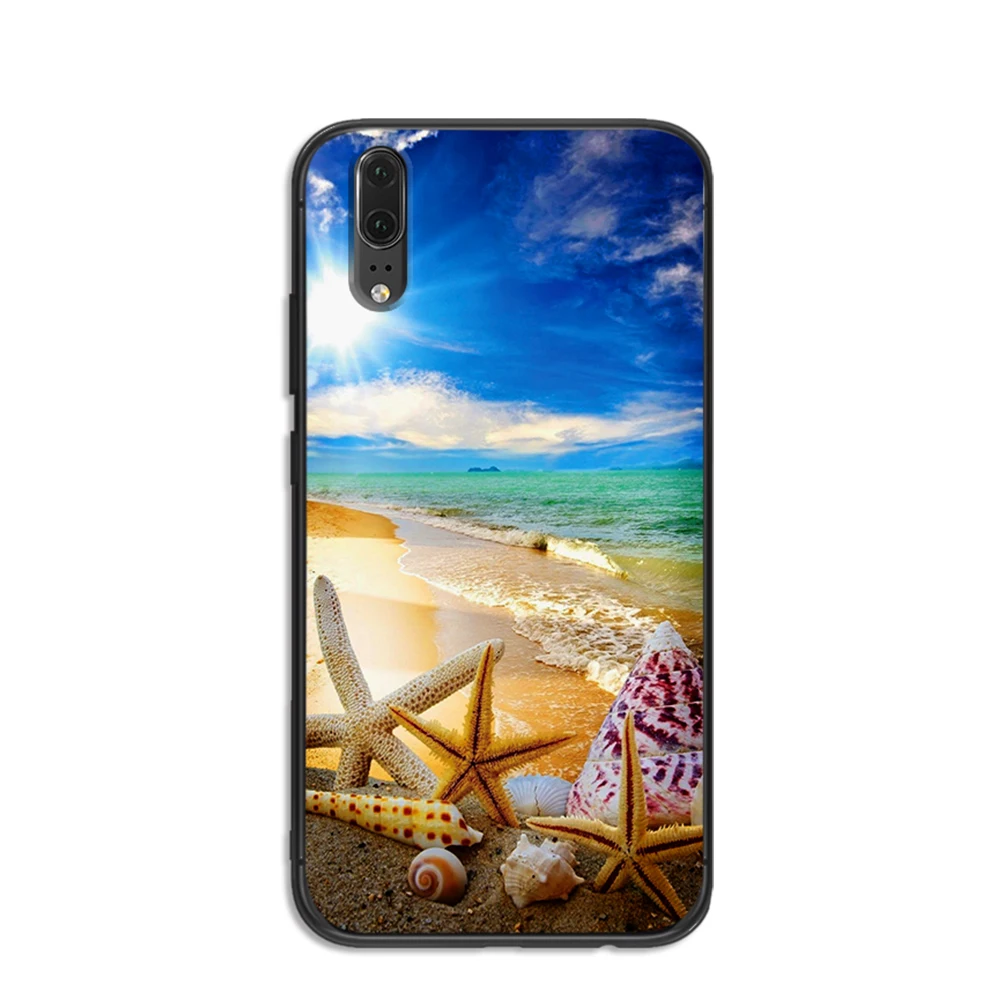 Летний Пляжный мягкий чехол для телефона huawei Honor 6A 7A 3GB Pro 7X 8X 8C 10 Lite Note на заднюю