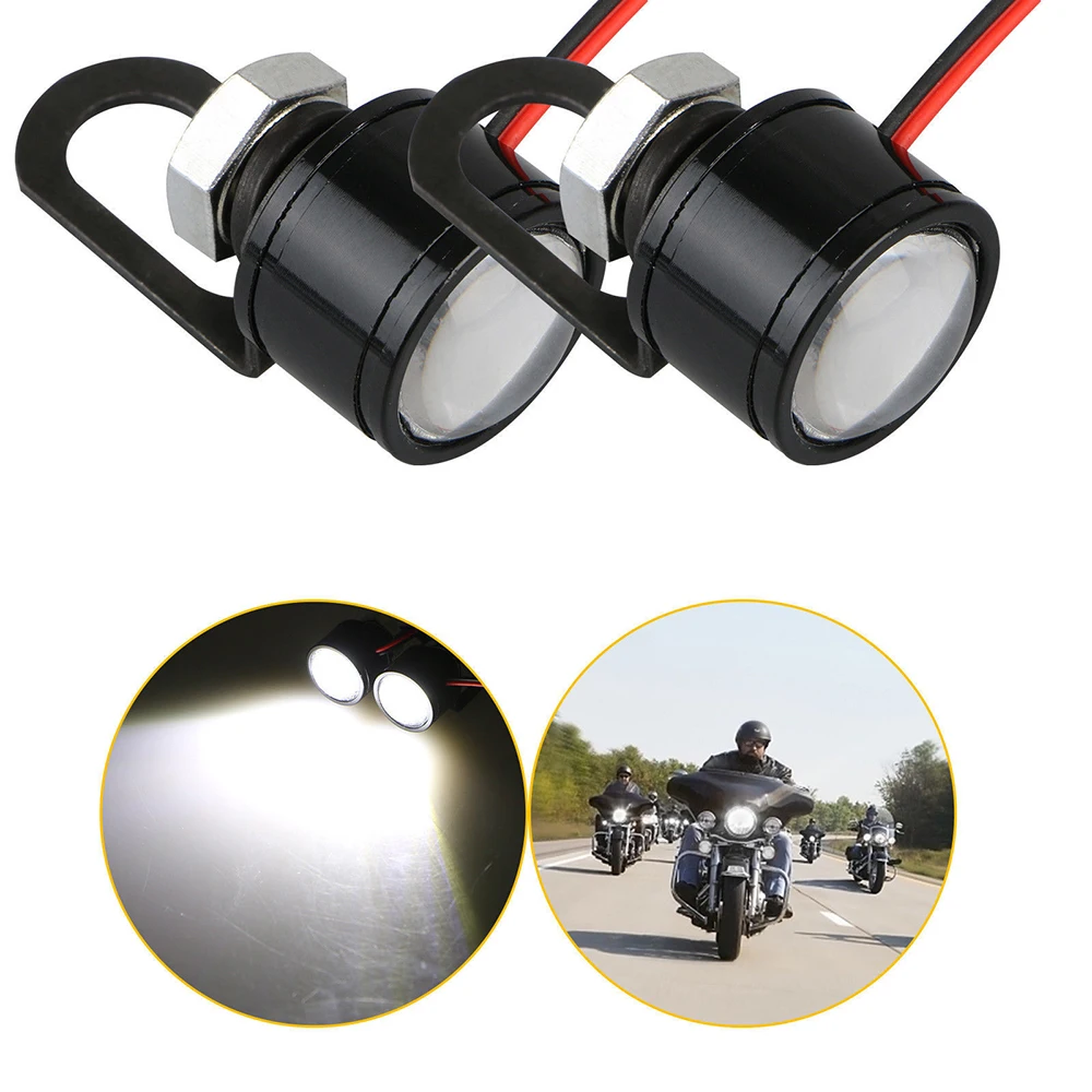 Купи 2Pcs/set White LED Motorcycle Handlebar Spotlight Headlight Driving Light Fog Lamp за 97 рублей в магазине AliExpress