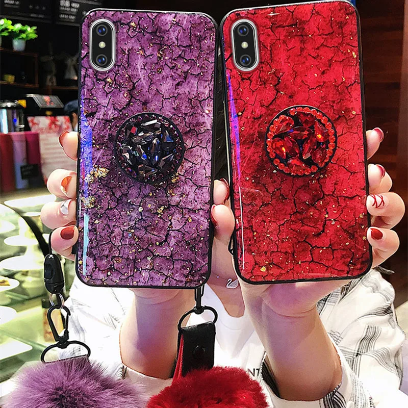 Блестящий чехол для iphone 6 телефона 6s 7 8 Plus XS MAX XR DIY меховой шарик волос +