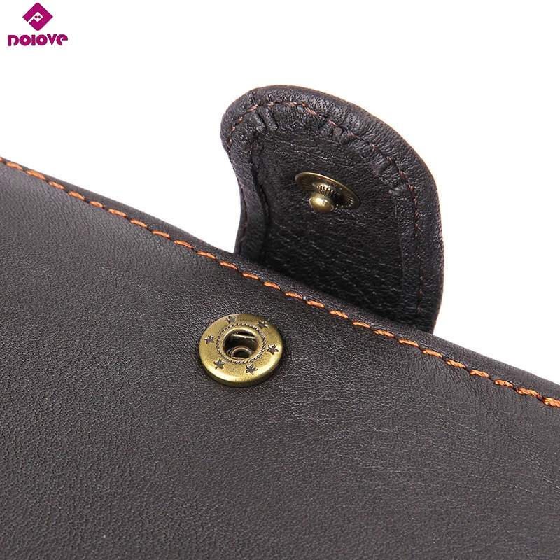Мужской кошелек DOLOVE из натуральной коровьей кожи модный брендовый бумажник с