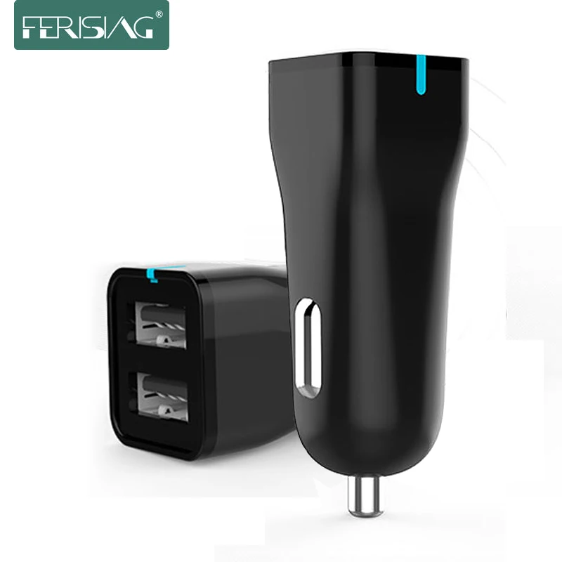 Ferising автомобиля Зарядное устройство 3.4a Dual USB Автомобильное адаптер Супер Мини