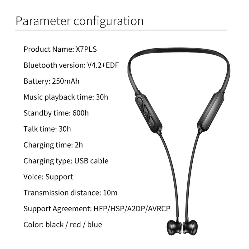 Neckband Беспроводная стерео-гарнитура с Bluetooth 4 2 долгое время ожидания стерео Ipx5