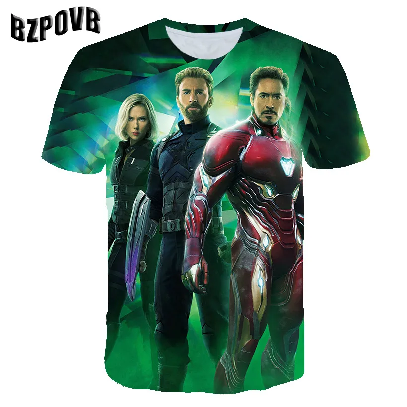 2019 новый дизайн футболки для мужчин/женщин marvel Мстители Endgame 3d Принт короткий