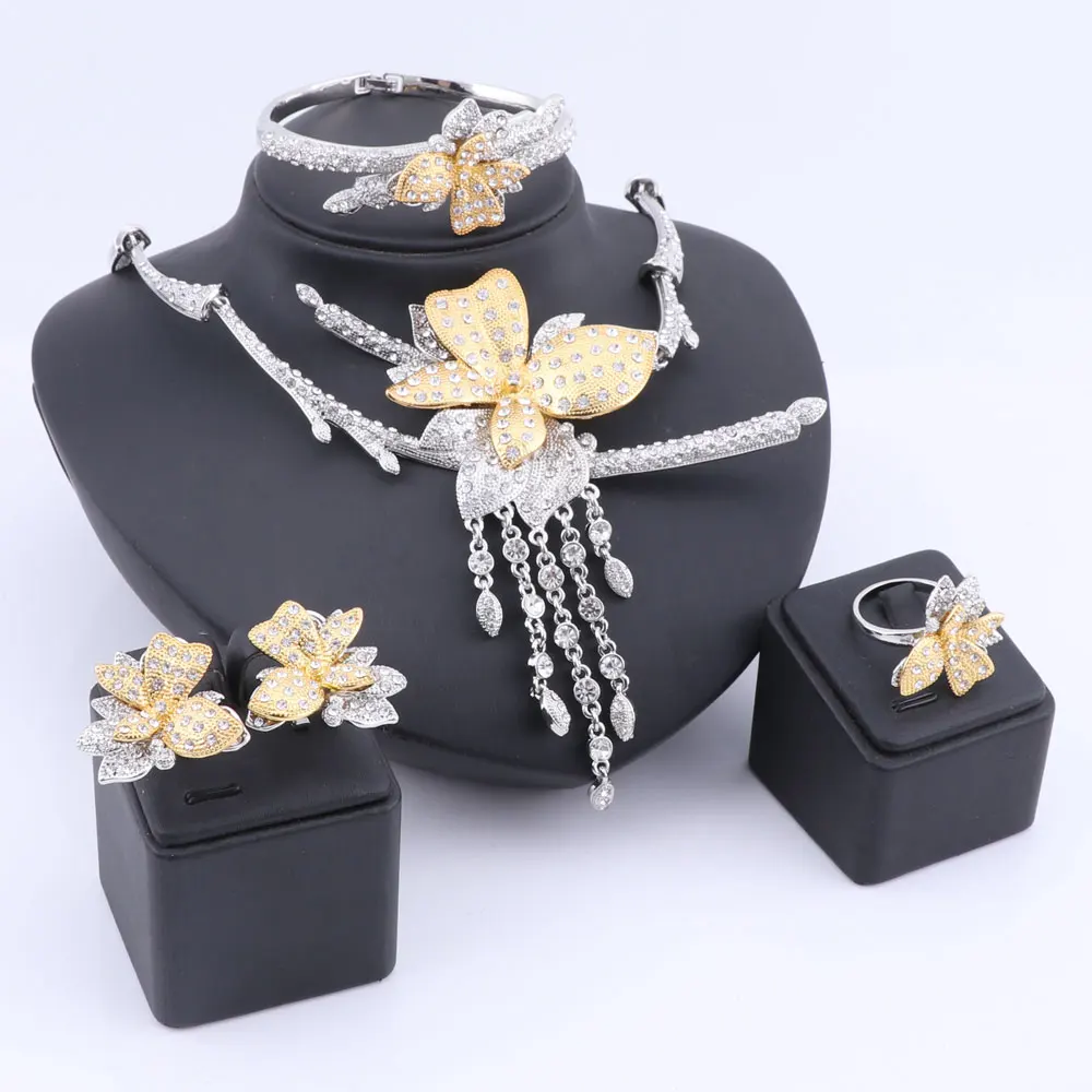 Свадебный подарок нигерийская свадьба ожерелье с кисточкой серьги кольцо