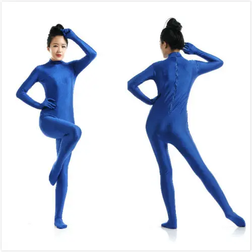 Детский комбинезон для взрослых спандекс Zentai королевский синий без головы