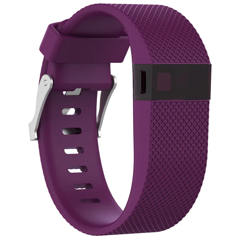 Фиолетовый Сменный силиконовый ремешок, резиновый ремешок, браслет для Fitbit Charge HR, Прямая поставка 0608 - Цвет: Фиолетовый