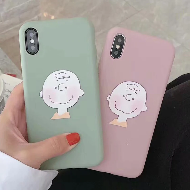 WOTP Cute Cartoon Couple Soft TPU Phone Case For iPhone 8 Plus 6 6S 7 X Fashion INS Back Cover iphone XR XS Max Capa Fundas |