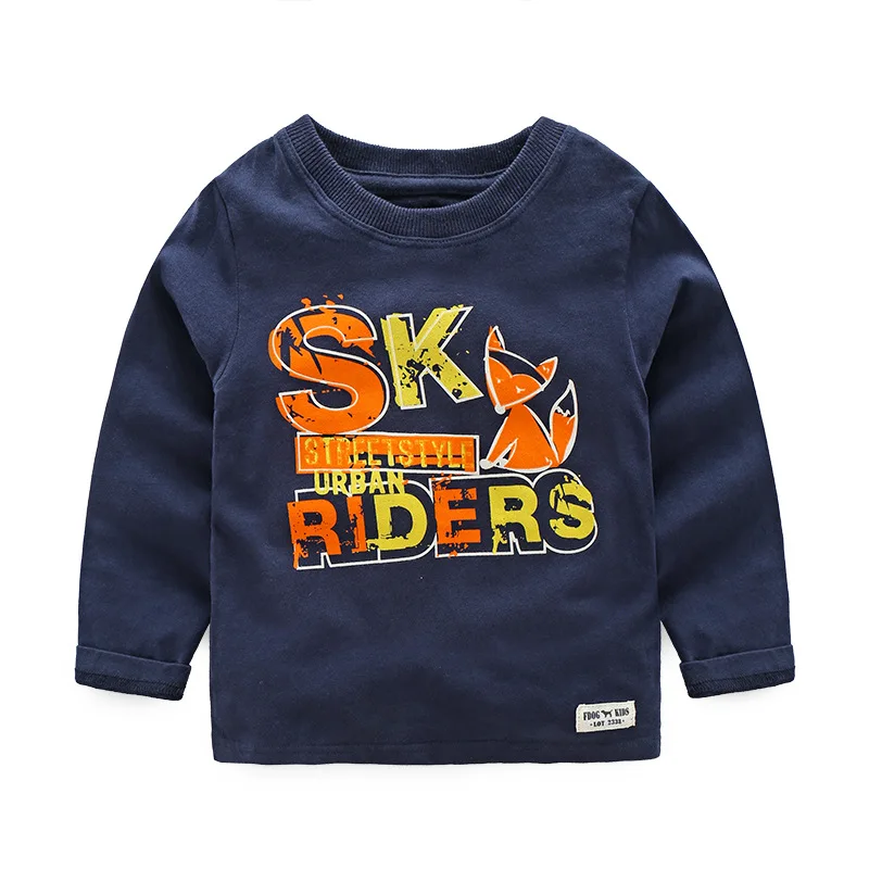 Spring Autumn 100% Cotton Kids T Shirt Cartoon Long Sleeve Baby Boys T-Shirt Children Pullovers Tees Clothes for 2-6T | Детская одежда