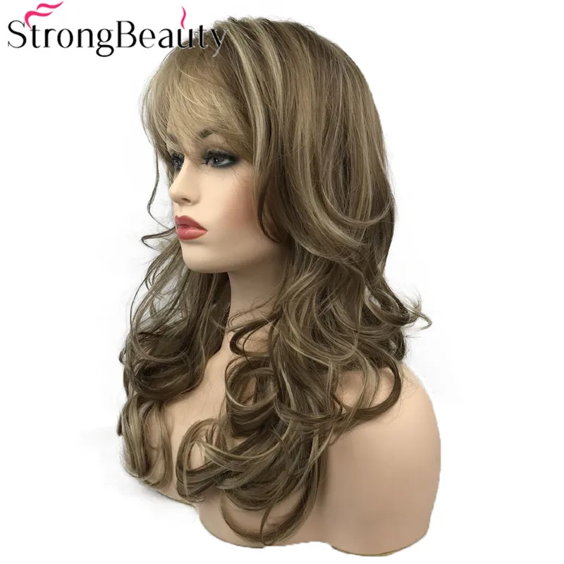StrongBeauty женские парики из натуральных длинных вьющихся волос синтетический женский парик