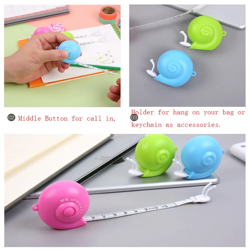 12 шт. Kawaii Улитка Мягкая линейка 3D Мини Лента c животными мера 1 м креативная