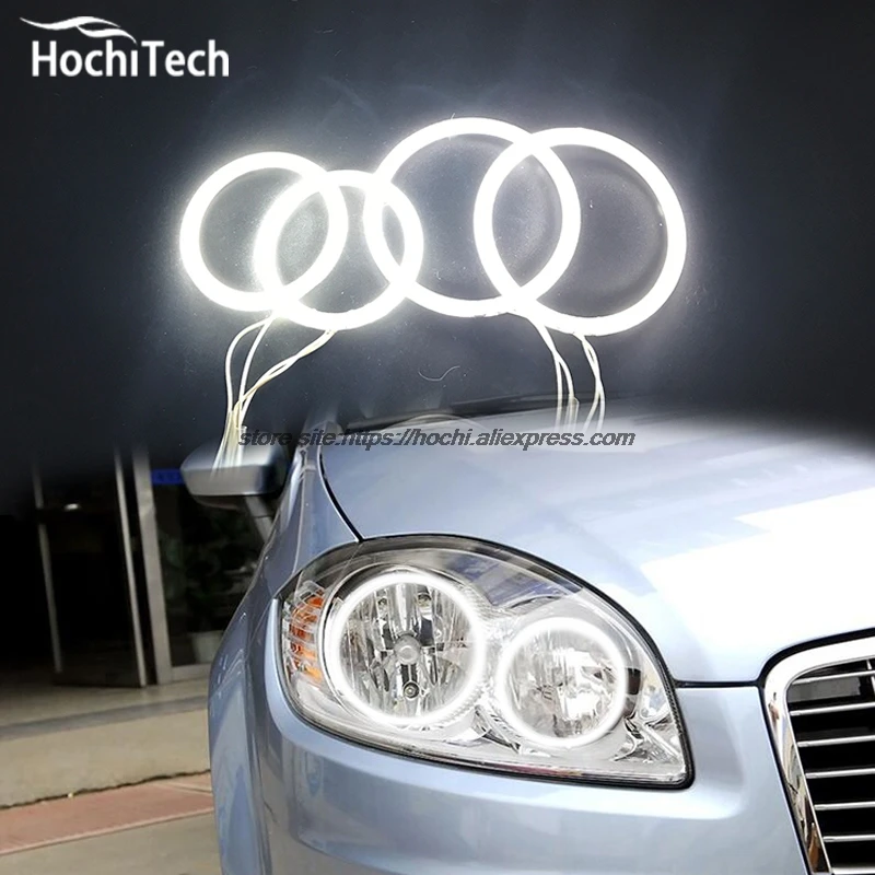 Фара HochiTech ccfl ангельские глазки белая 6000k кольца с ореолом для Fiat Linea 2007 2008 2009 2010 2011