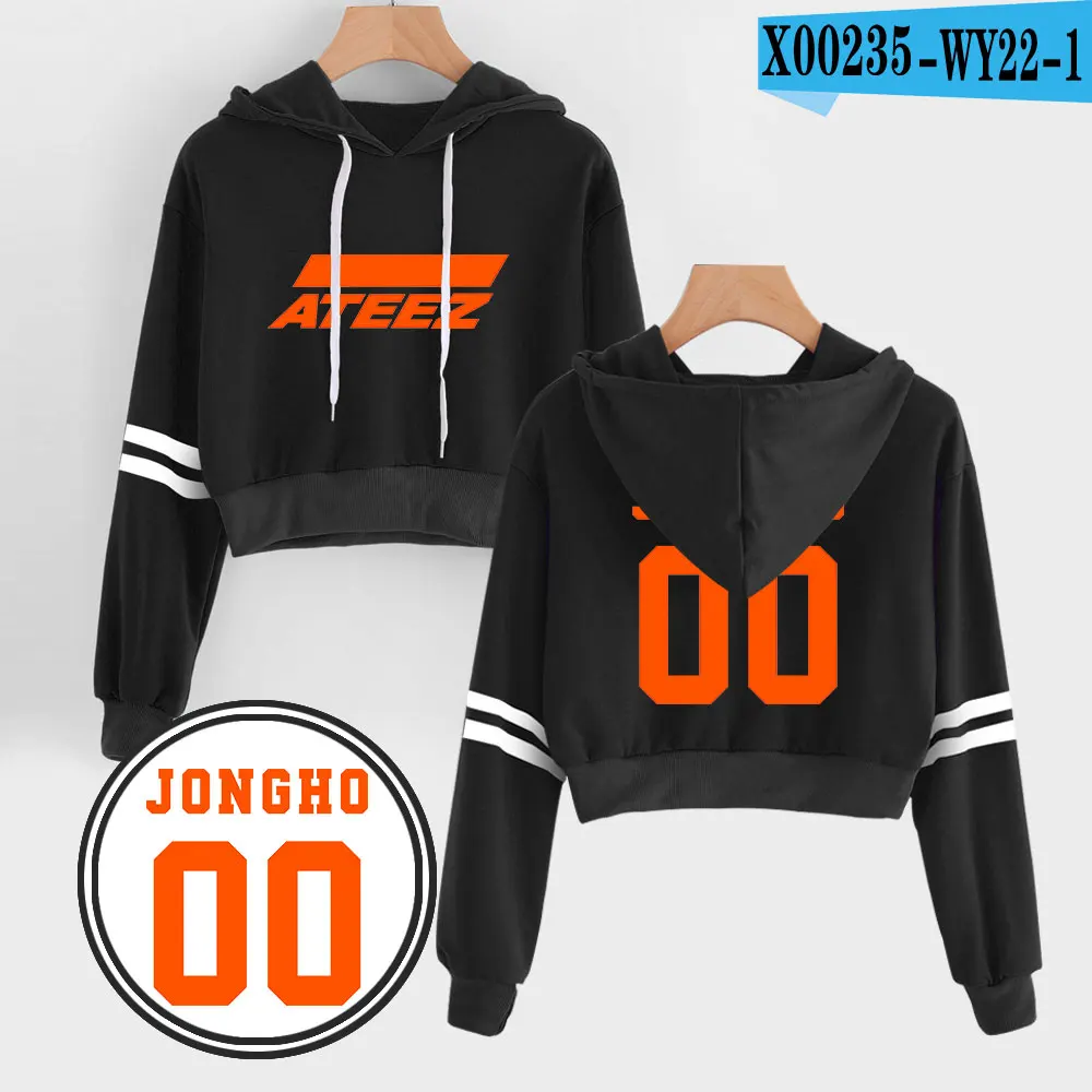 ATEEZ толстовки с капюшоном, толстовки с капюшоном, уличная одежда, топы, весенние толстовки, женские толстовки с капюшоном, Harajuku, Осень-зима - Цвет: Небесно-голубой