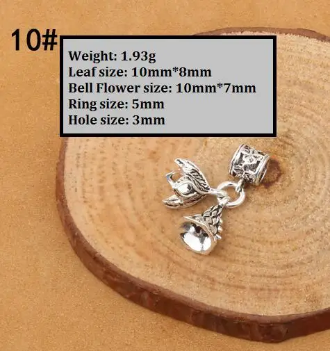 Style 10 925 Серебряный лист Шарм DIY браслет Шарм на удачу Шарм ювелирные изделия небольшой кулон - Окраска металла: Style 10