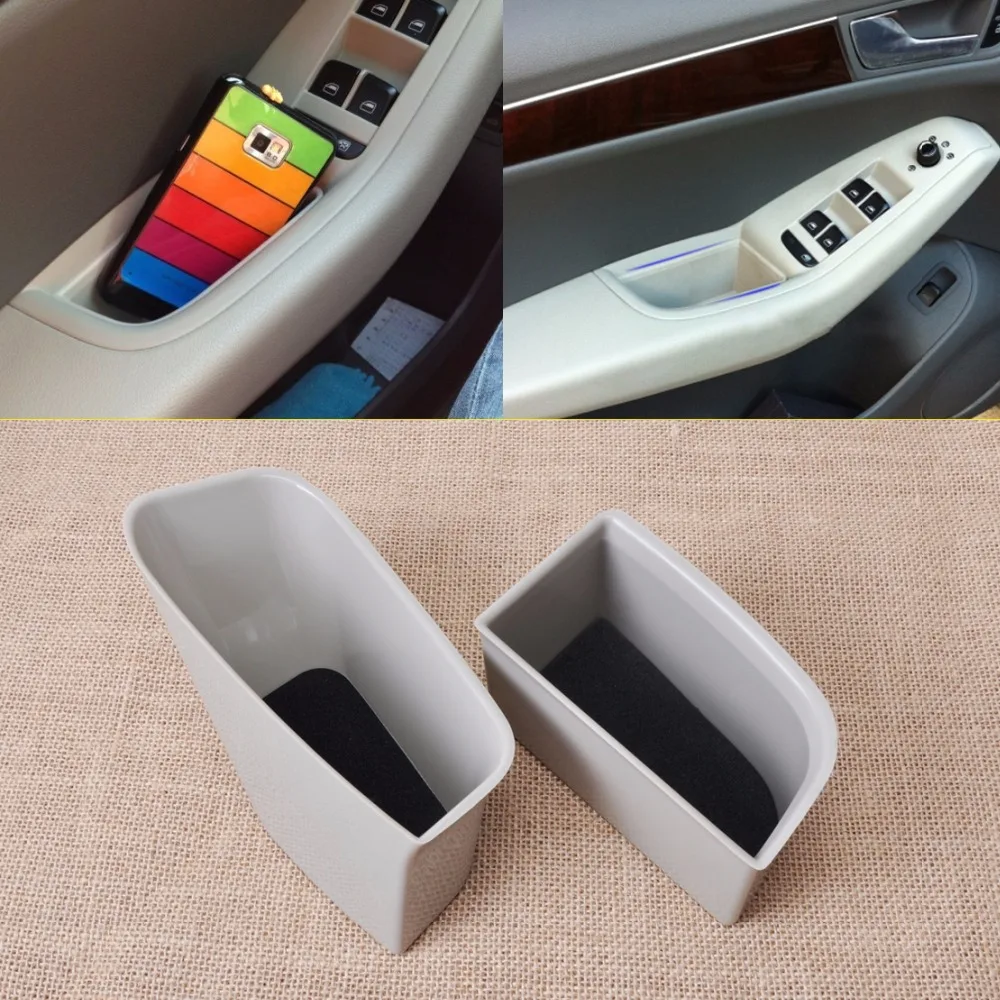 DWCX 2pcs Beige Front Door Container Armrest Storage Box Holder For Audi A4 2012 2013 2014 A5 &amp Q5 2009 - 2011 | Автомобили и
