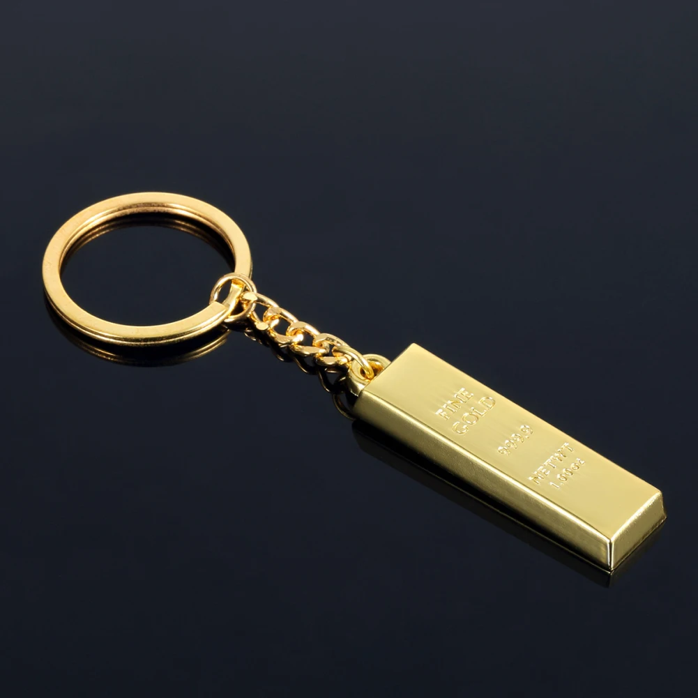 Модный брелок с подвеской из искусственного золота в виде кирпича автомобильный