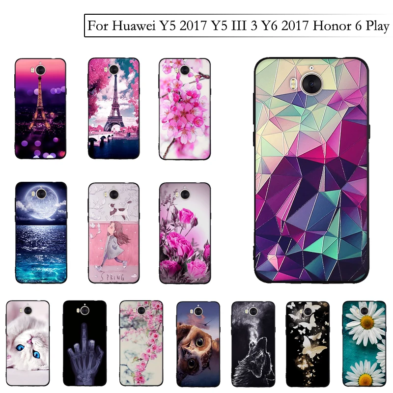 Чехол для телефона Huawei Y5 2017 III 3 силиконовый мягкий чехол Y6 MYA L22 L03 Honor 6 Play из