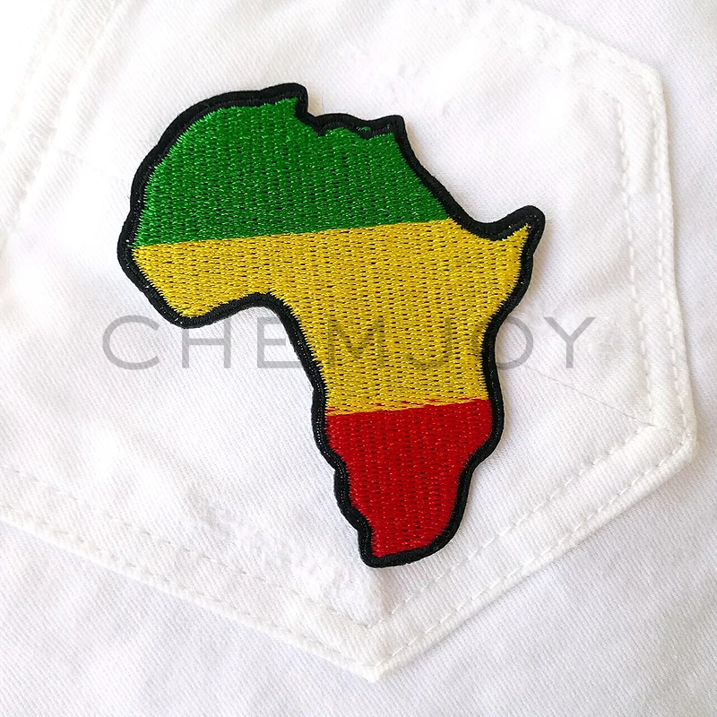 Вышитая Карта Африки нашивка для одежды наклейки глажки швейная Милая